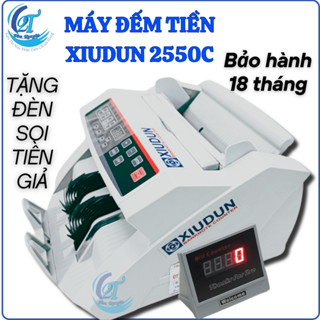 Máy đếm tiền nhỏ gọn Xiudun 2550C, máy đếm số lượng tờ,bh 18t,đếm chia mẻ,cộng dồn tặng đèn soi tiền