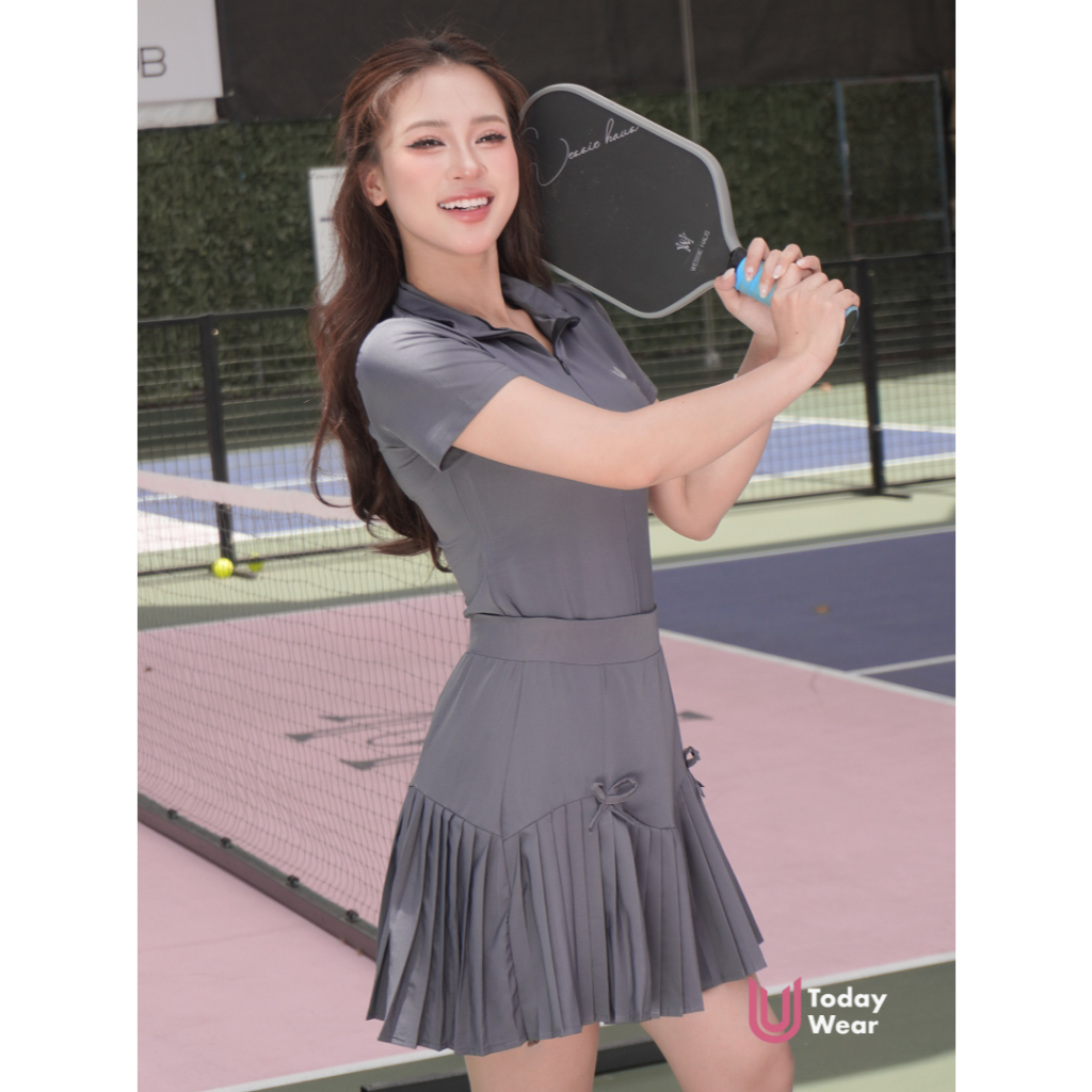 [Xả Hàng Giá Sốc] Chân váy xếp ly Emmi Skirt Today U Wear dáng chữ A sporty 2 lớp có bảo hộ thể thao cầu lông tennis | BigBuy360 - bigbuy360.vn
