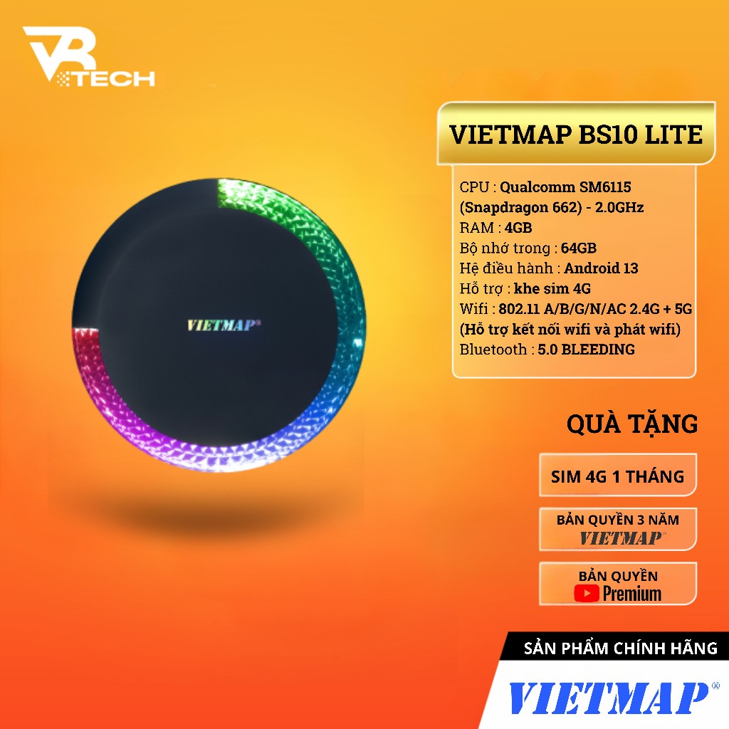 Bộ Android Box VRTECH BS10 Lite 2025 Chính Hãng, CPU Snapdragon 662 (SM6115), RAM 4GB ROM 64GB, Andr