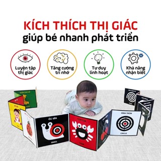 Sách - Bộ 3 Thẻ Kích Thích Thị Giác Cho Bé - Hỗ Trợ Phát Triển Mắt Và Não Bộ