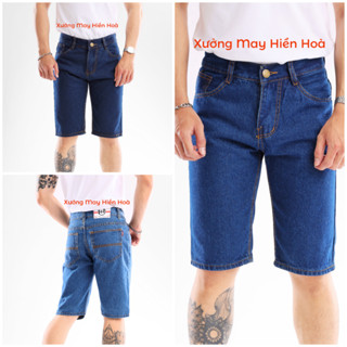 Quần short jean nam Hiền Hoà ống suông, quần bò ngắn đơn giản