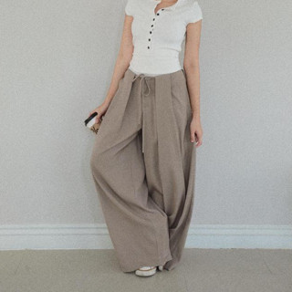 Seleen, Quần ống rộng lưng trễ ly vạt nổi dây buộc, WB0142