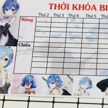 Thời khoá biểu anime ram Rem combo 3 tờ
