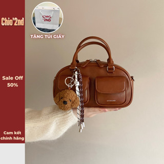 (Sẵn) Túi Xách Nữ Chio2nd Vải Cao Cấp Mẫu Mới, Túi Trống Đeo Vai Nữ Kèm Charm Hot 2025 C11