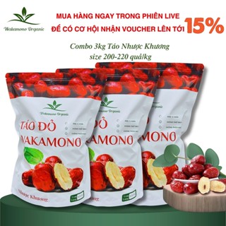 Combo 3 KG Táo Nhược Khương size trung 200 - 220 quả/kg Wakamono, mềm, dẻo, ăn ngon
