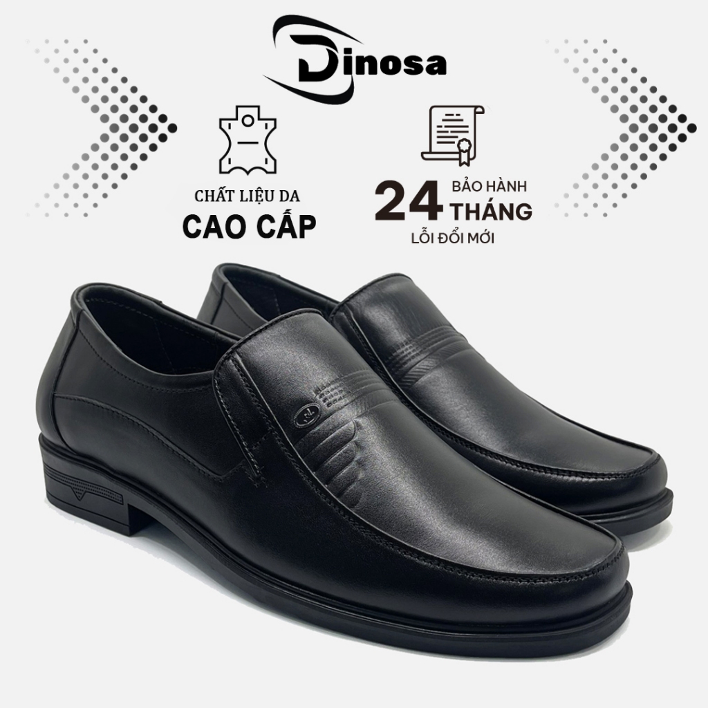 Giày Tây Nam DINOSA D0209 Da Cao Cấp,Giày Lười Đế Nâng 4-5cm,Đế Cao Su Non,Khấu Chỉ 2 Lớp Bảo Hành 12 Tháng.