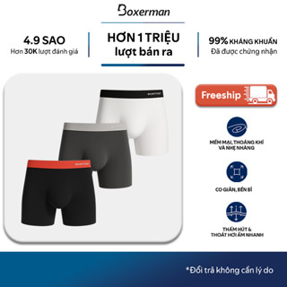  Combo 3 Quần lót nam thoáng khí boxer Brief - 3D PRO Boxerman,Quần sịp cho nam đùi ép nhiệt định hình ôm body 
