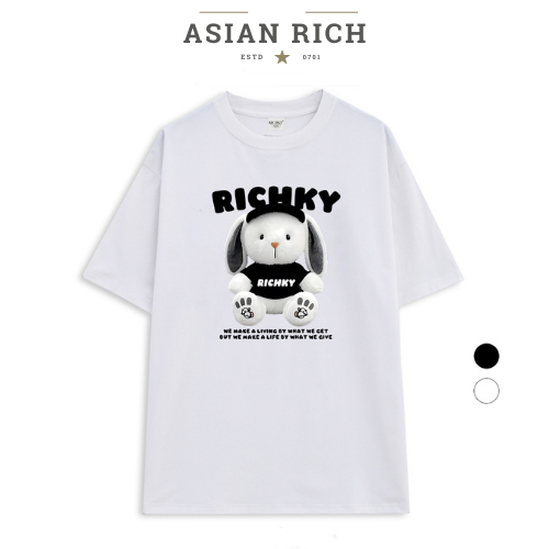 Áo Thun Asian Rich Premium Tee Thỏ Bông Richky Đen Bunny Hug Edition Black