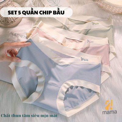 Combo 5 quần lót bầu sau sinh cạp chéo mềm mại, siêu co giãn, mềm mịn đủ size 45-85kg