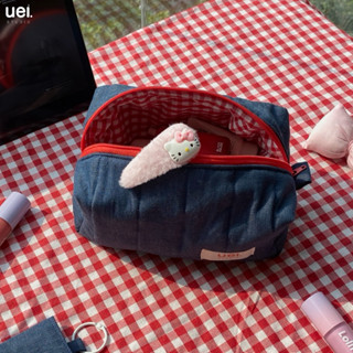 [Có sẵn] Pouch Bag-Túi Pouch Denim Xanh đựng đồ makeup, hộp bút, đựng đồ cá nhân, túi lót bông