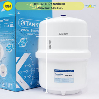 Bình áp máy lọc nước RO Tankvina 4G (10L), Bao gồm van xả áp, van bảo vệ, cho tất cả máy lọc nước