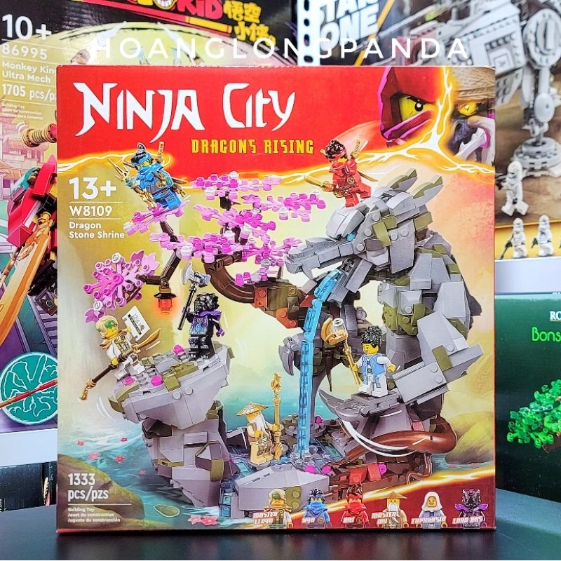 [Ninja] Lắp ráp Ninja City W8109 Suối Rồng Đá | 71789 Dragon Stone Shrine | 1333 chi tiết