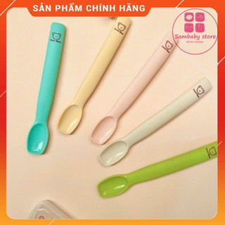 Thìa ăn dặm silicone cán dài Coco Bear CHO BÉ