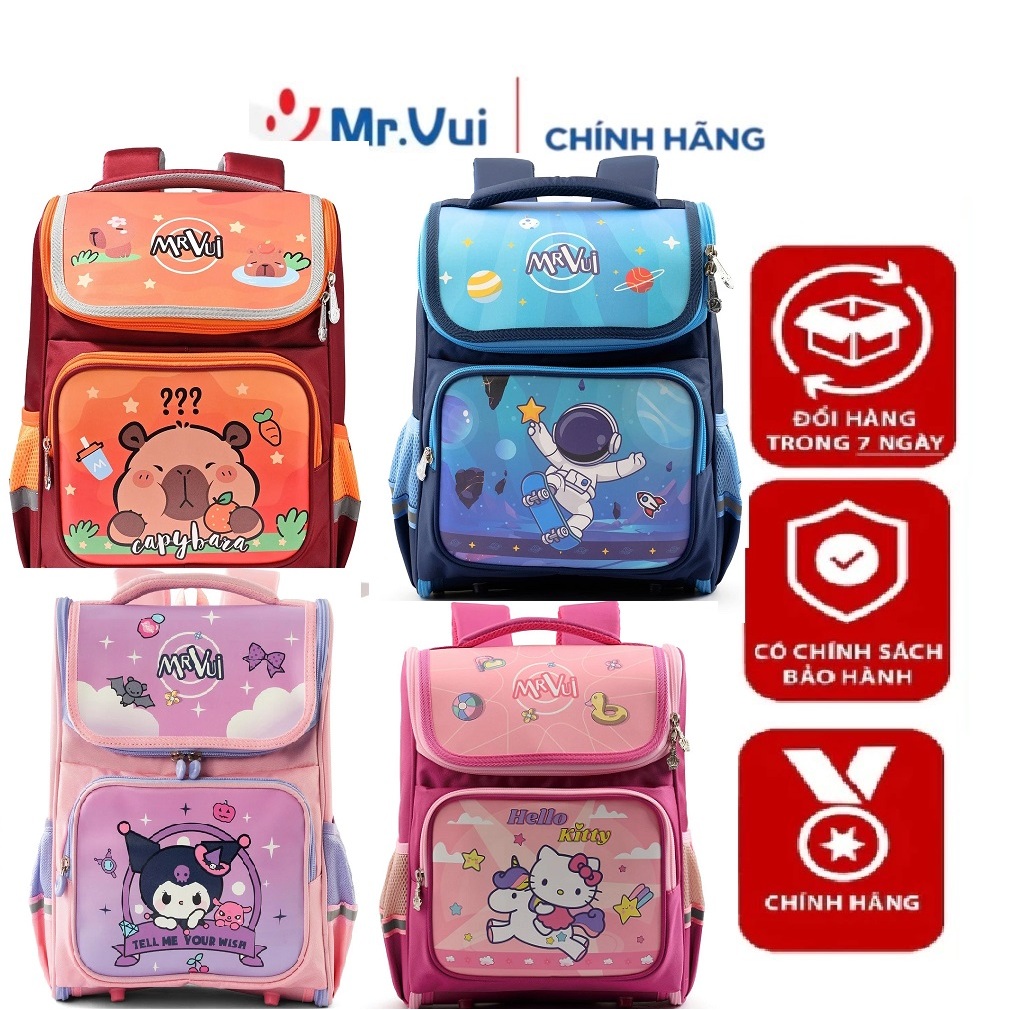 Balo chống gù lưng Mr.Vui BLCG 993, cặp cho bé trai, bé gái đi học cấp 1, học tiểu, chống thấm siêu 