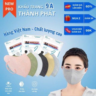 THÙNG 200 CAI KHẨU TRANG 9A THÀNH PHÁT KHÁNG GIỌT TIA UV ,5 LỚP HÀNG CHÍNH HÃNG