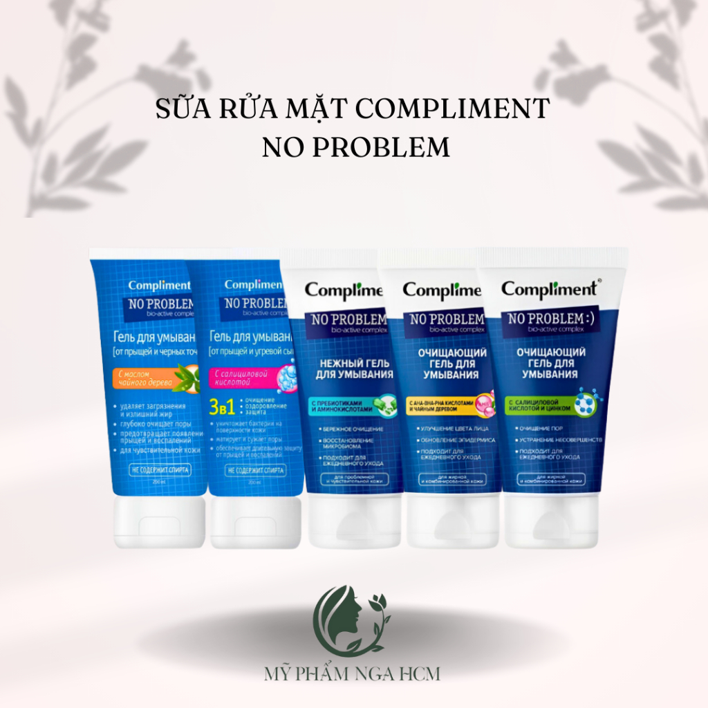 Sữa rửa mặt Compliment No Problem giảm viên mụn