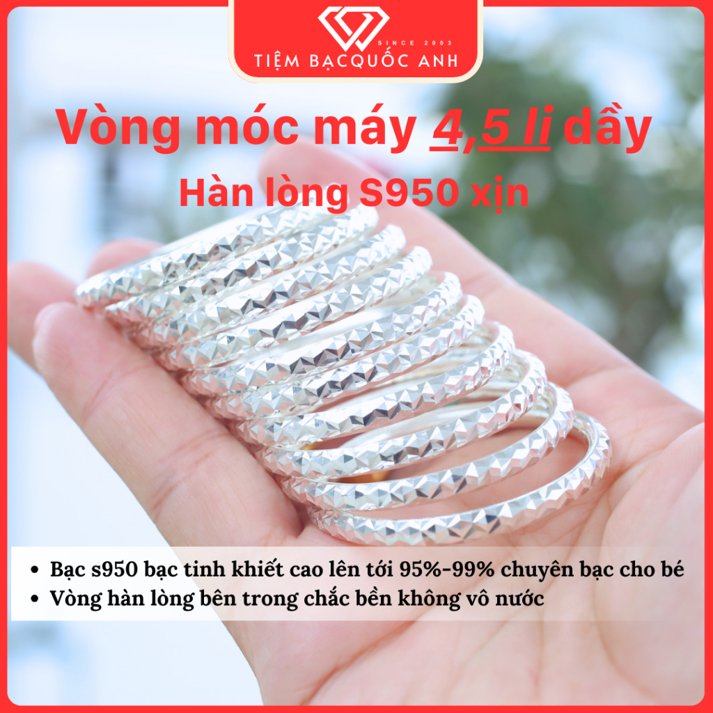 ( HỎA TỐC) Vòng bạc móc máy kim cương sáng đẹp cho bé gái, chất liệu bạc Ta nguyên chất an toàn cho bé