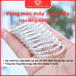 ( HỎA TỐC) Vòng bạc móc máy kim cương sáng đẹp cho bé gái, chất liệu bạc Ta nguyên chất an toàn cho bé