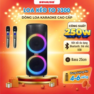 [KM GiẢM 1 TRIỆU] Loa karaoke blutooth ORIS TO 7300 bass 25cm x 2, loa kẹo kéo tặng kèm 02 mic sóng UHF hát nhẹ và hay