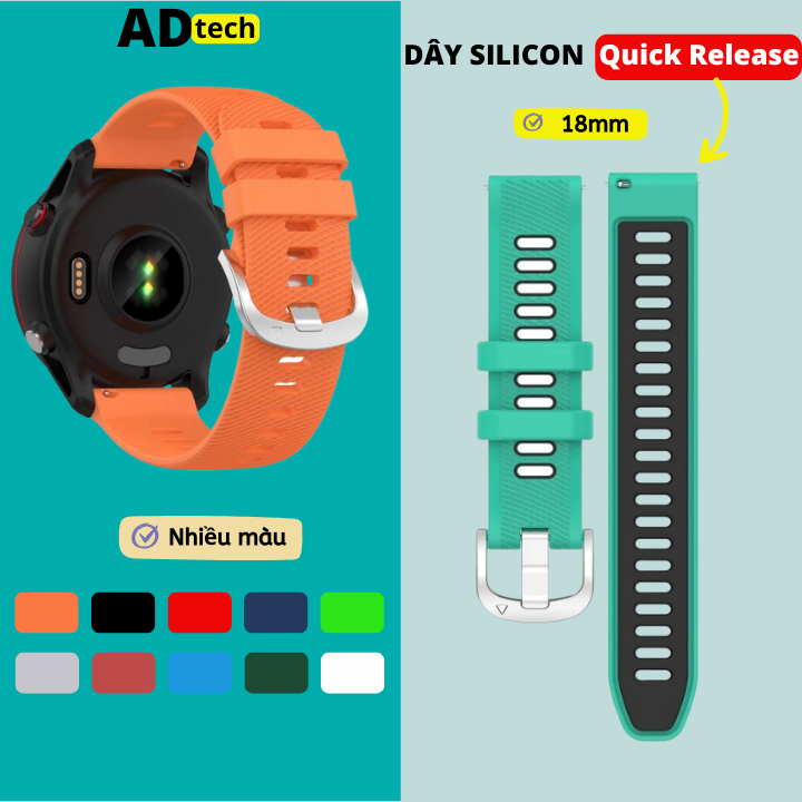 Dây đồng hồ Huawei GT6 41mm GT5 41mm GT4 41mm garmin 265s 255s venu 3s, Dây đồng hồ silicon 18mm cho