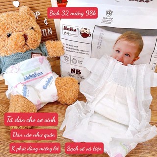 Bịch tã dán 2 bên HAKO cho mẹ đi sinh dùng lót cho bé NewBon 3-5kg,bịch nhỏ 32m tiện dụng