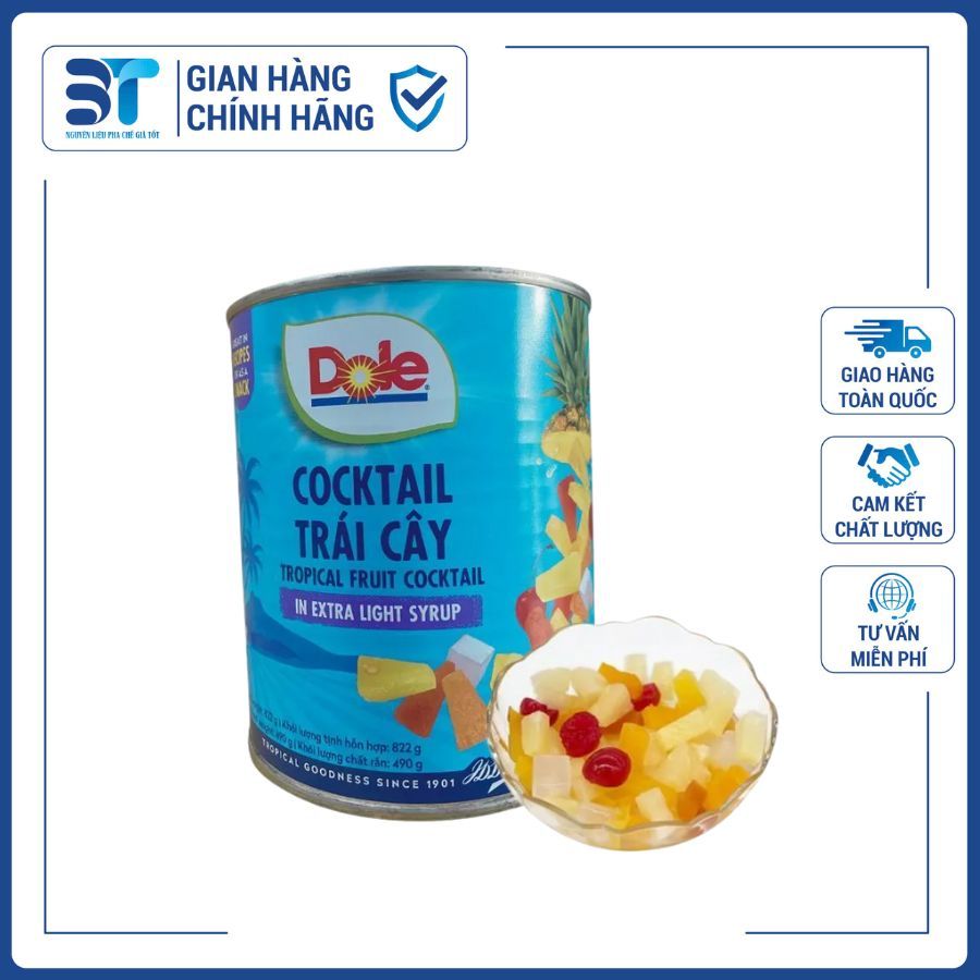 Trái cây ngâm Dole Cocktail - Trái cây nhiệt đới đóng lon 836g