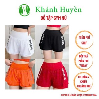Quần Đùi 2 lớp - Tập Thể Thao Nữ Tập Gym pickleball Yoga Aerobic chạy bộ (HV/NQ)