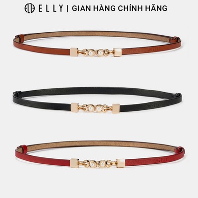 Dây lưng nữ ELLY ED86 thắt lưng da bò cao cấp khóa móc thời trang công sở