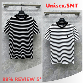 Áo Thun Nam Nữ RALPH_LAURENT Tay Ngắn Thêu Hình Ngựa Phối Kẻ Ngang. Áo Phông Nam Rap Lau Ren Thêu Logo Siêu Đẹp 2025