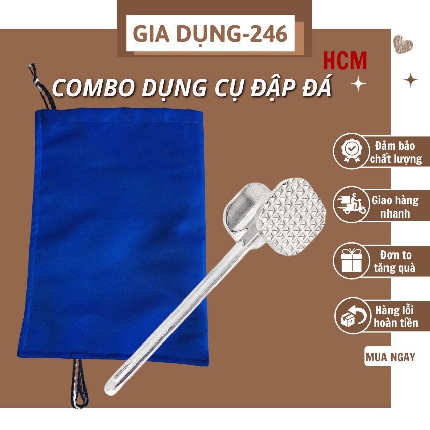 Combo bao đập đá và búa đập đá loại tốt Gia dụng 246 dụng cụ đập đá dùng nhiều lần vải dày tiện lợi