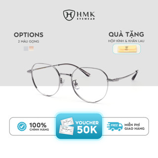  Gọng Kính Cận Đa Giác Bầu HMK Eyewear Kim loại Mạ Titan Unisex Thời Trang Trendy Phong Cách - KL5505 