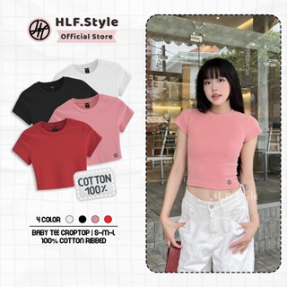  Áo kiểu nữ áo thun baby tee ôm body cotton 100% rib croptop trơn áo phông nữ girl phố babydoll HLFStyle 