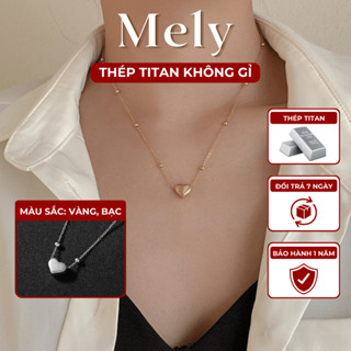   KHÔNG ĐEN GỈ  Dây chuyền nữ hình trái tim titan sợi mảnh tinh tế đơn giản- Mely B43 