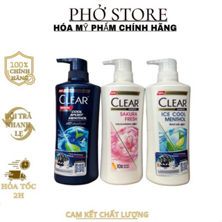 Dầu gội Clear Thái Lan, Clear Men, Bạc Hà, Hoa Anh Đào 390ml, 400ml, 410ml