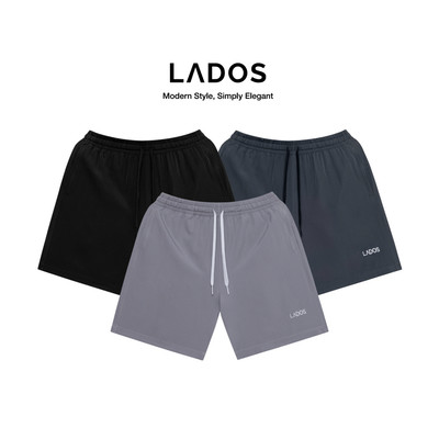 Quần short dù thể thao nam co giãn có dây rút LADOS-14173, chạy bộ, tập gym, túi có khóa kéo