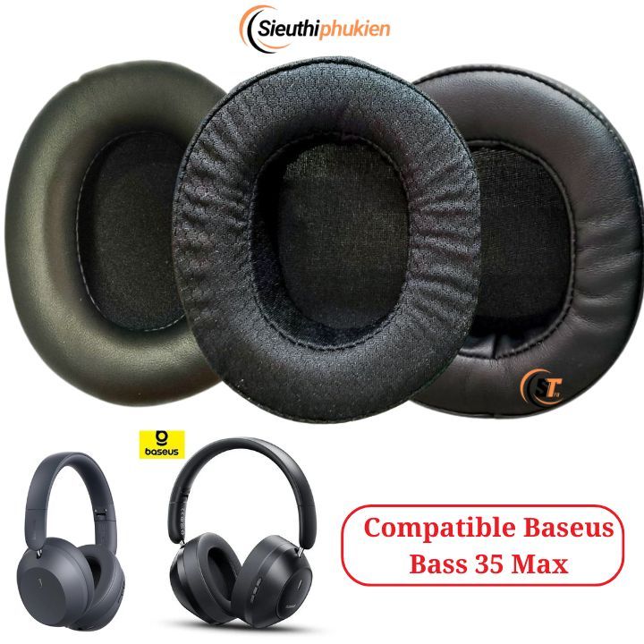 Đệm ốp tai nghe Baseus Bass 35 Max , bọc mút thay thế cho tai nghe Baseus VẢI / DA