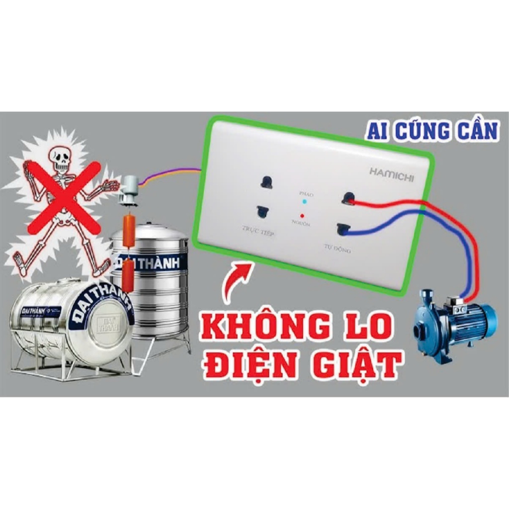 Ổ Cắm Máy Bơm Nước An Toàn - Ổ Cắm Chống Giật Cấp Nguồn 5V Cho Phao Điện