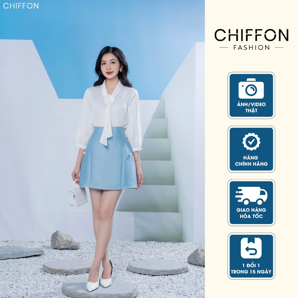 Chân váy tafta dáng A thiết kế Chiffon