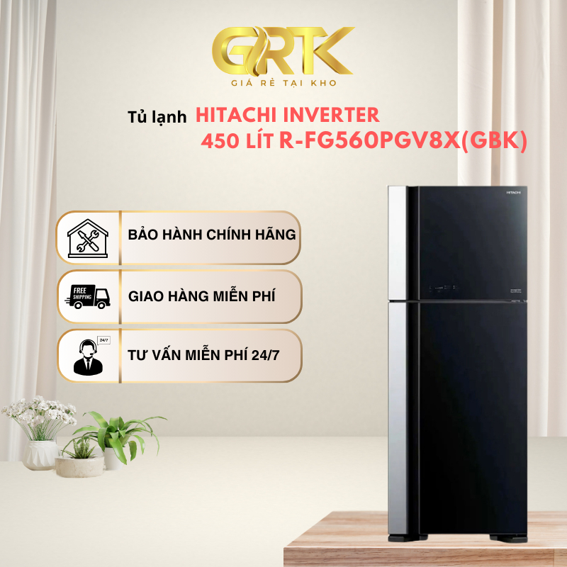 Tủ lạnh Hitachi Inverter 450 lít R-FG560PGV8X(GBK) – Giao Nhanh TP.HCM