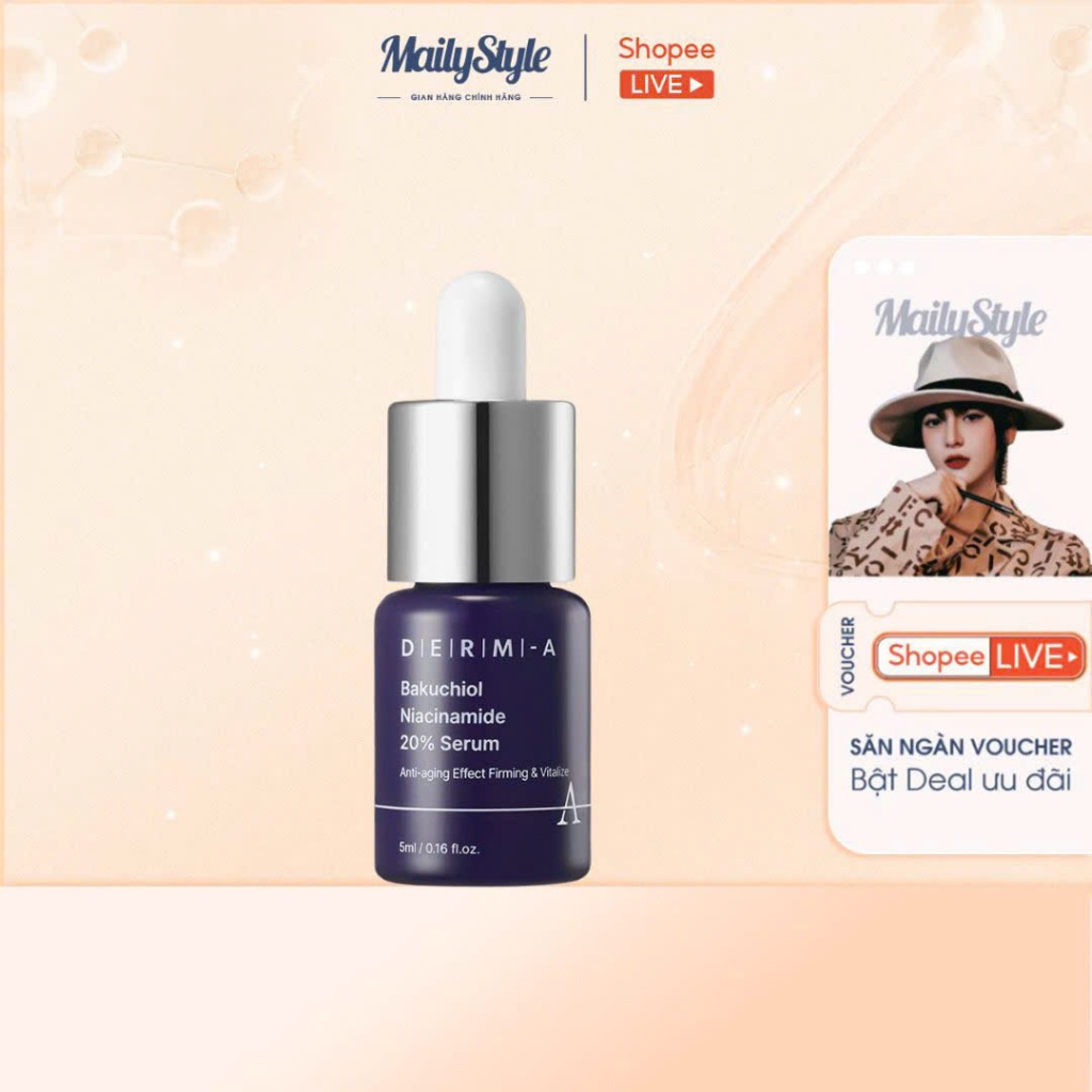 Q81_LỌ MINI SERUM DERM-A BAKUCHIOL NIACINAMIDE 20% (5ml)
