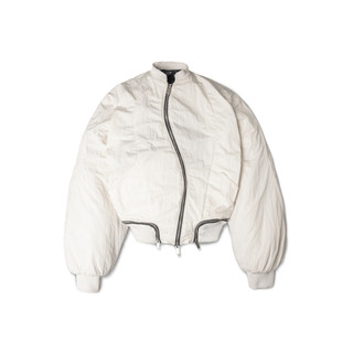  Áo khoác bomber "GOLDIE AIR CURVED ZIPPED" thiết kế khóa cong kháng nước màu trắng 