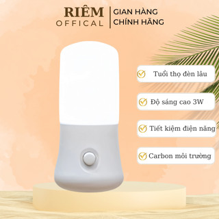 Đèn Ngủ Ánh Sáng Trắng Đèn Ngủ Led Tiết Kiệm Điện Công Suất 3W dài 8cm RIEM