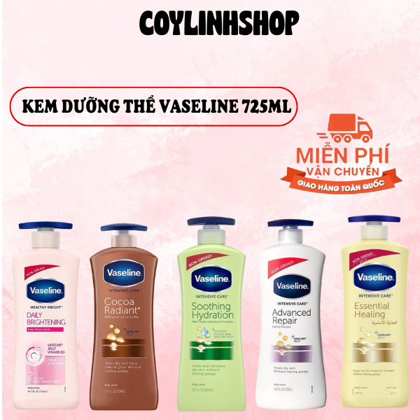 Kem dưỡng thể body nâng tone VASELINE 725ml dưỡng ẩm sáng da