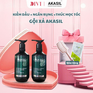 Dầu Gội Xả Akasil 500ml/1000ml Kiềm Dầu Sạch Gàu, Ngăn Rụng Phục Hồi Tái Sinh Mầm Tóc, Siêu Mềm Mượt - Mỹ phẩm Divi