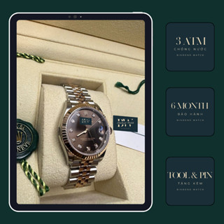 Đồng Hồ Pin Nam 41mm Cọc Số Kim Cương, Đồng Hồ Dây Thép R59 Kim Trôi Chống Nước Tốt Phong Cách Luxury BH 6 Tháng