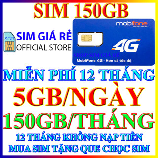 Sim 4G Mobifone MDT250A, 21G12, 12MAX90, 12FD50, 6MDT150, 12MDT150 trọn gói 1 năm không cần nạp tiền