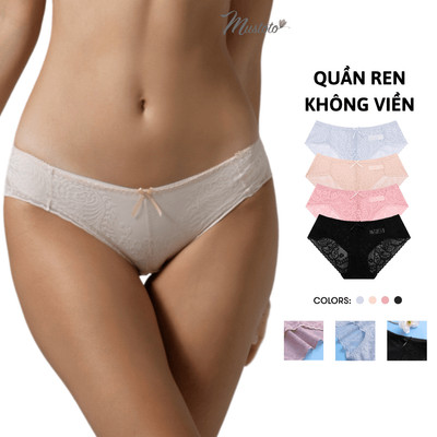MUSTOTO Quần Lót Nữ Ren Lưng Thấp Co Giãn Thoải Mái (MQ55)