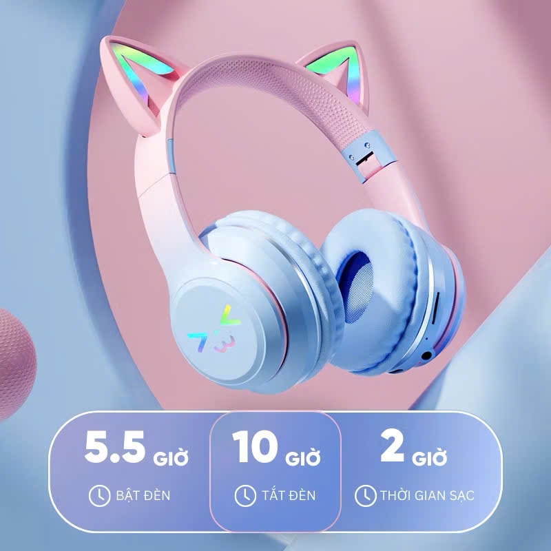 Tai nghe bluetooth Không Dây BAK Chống Ôn Tích Hợp Mic Đèn LED RGB Âm Bass Mạnh BAK23 | BigBuy360 - bigbuy360.vn