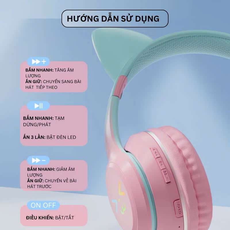 Tai nghe bluetooth Không Dây BAK Chống Ôn Tích Hợp Mic Đèn LED RGB Âm Bass Mạnh BAK23 | BigBuy360 - bigbuy360.vn