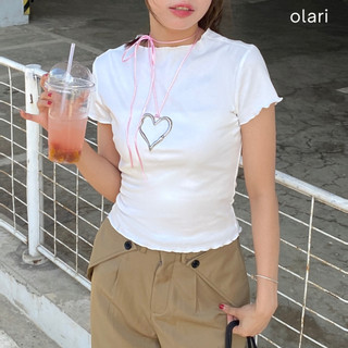 Áo Thun Kiểu Nữ Olari Hở Lưng/ Không Hở Lưng Viền Bèo - OL445 - Lenna Top
